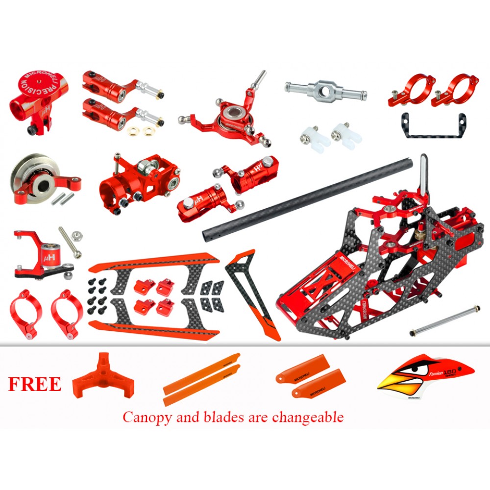 Microheli CNC Performance Package (RED) - BLADE FUSION 180